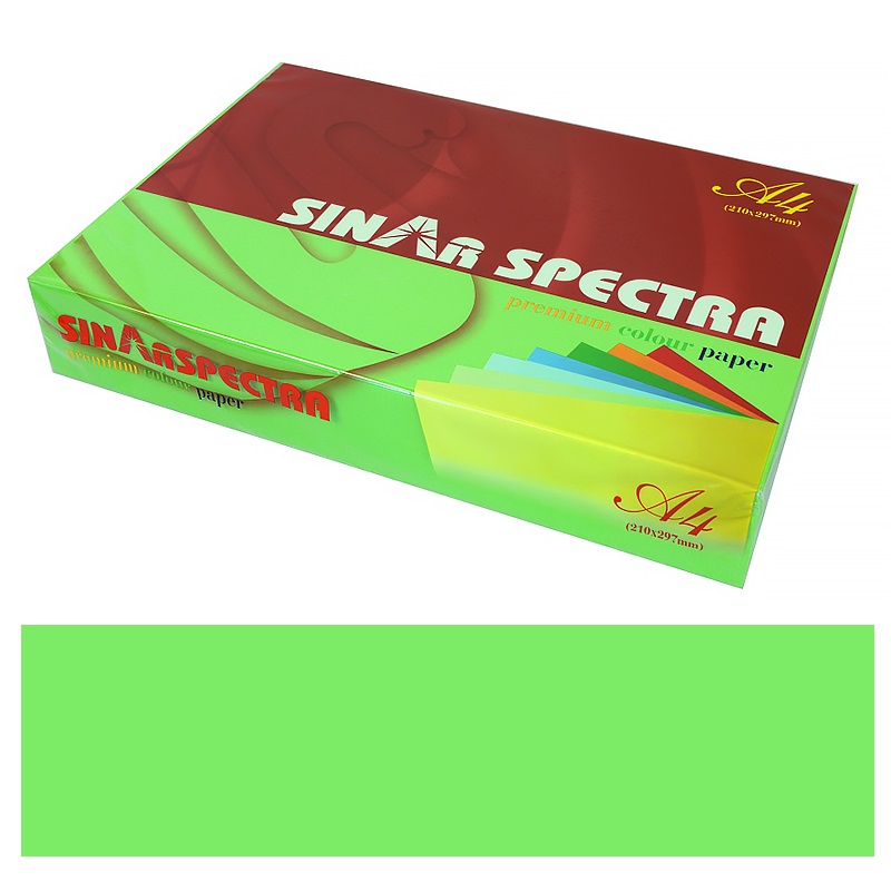 Бумага цветная  APP "SINAR SPECTRA", A4, ярко-зеленая (PARROT) — Абсолют
