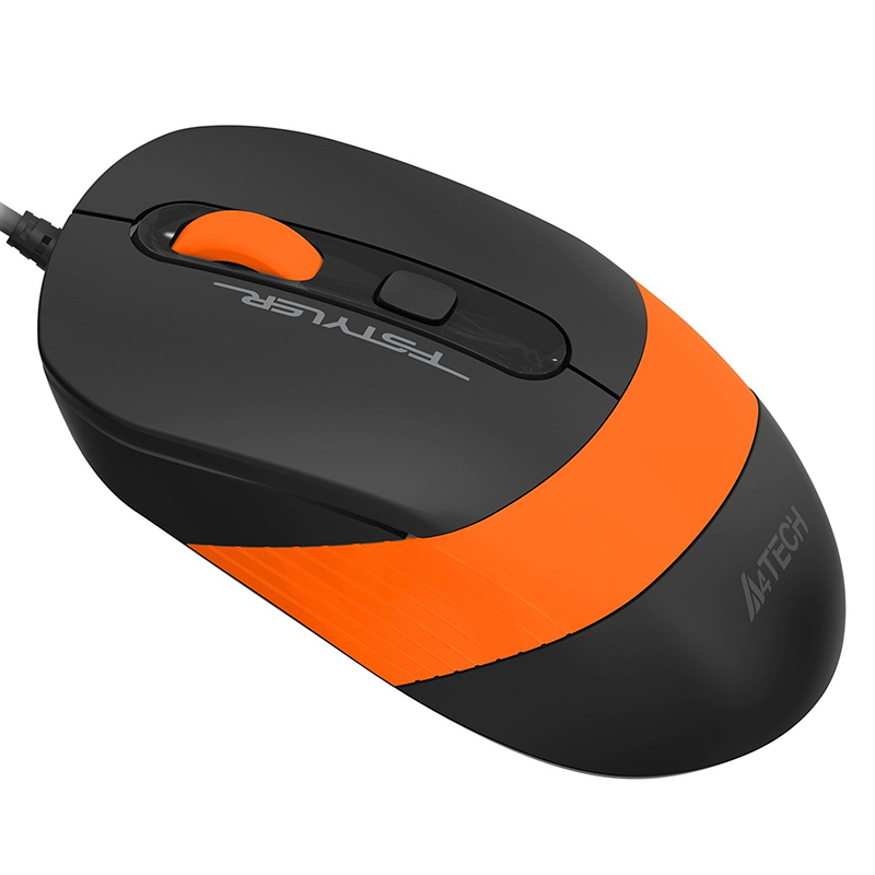 Мышь "Fstyler FM10S" USB, черный/оранжевый, проводная — Абсолют