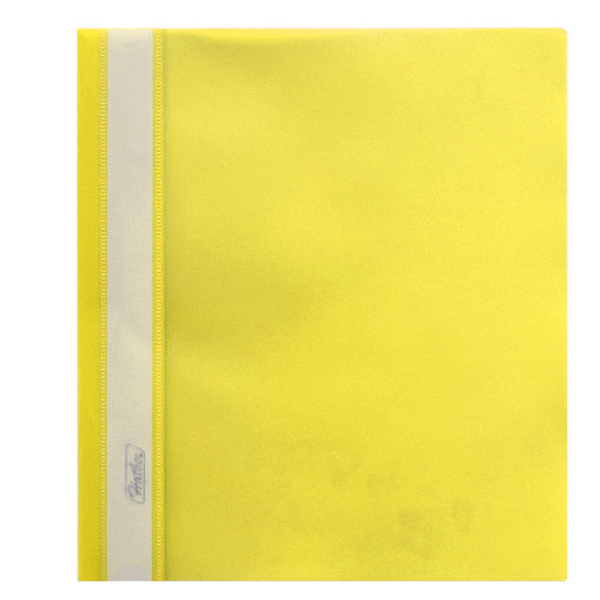 Папка-скоросшиватель Hatber, A5, желтая, прозрачный верх — Абсолют