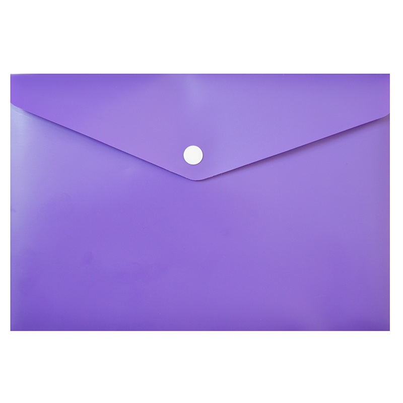 Папка на кнопке А5 (250*170мм.) пластик, фиолетовый, непрозрачный — Абсолют
