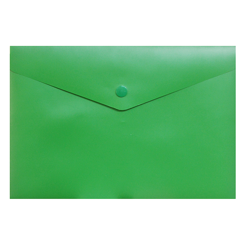 Папка на кнопке А5 (250*170мм.) пластик, зеленый, непрозрачный — Абсолют