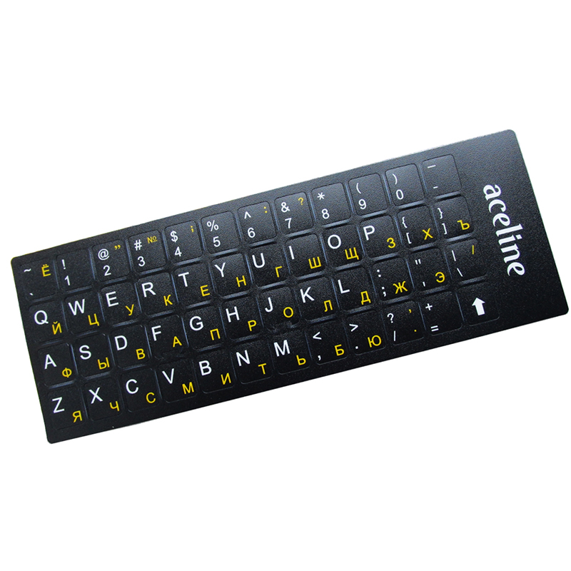 Наклейки на клавиатуру Aceline, черная подложка — Абсолют