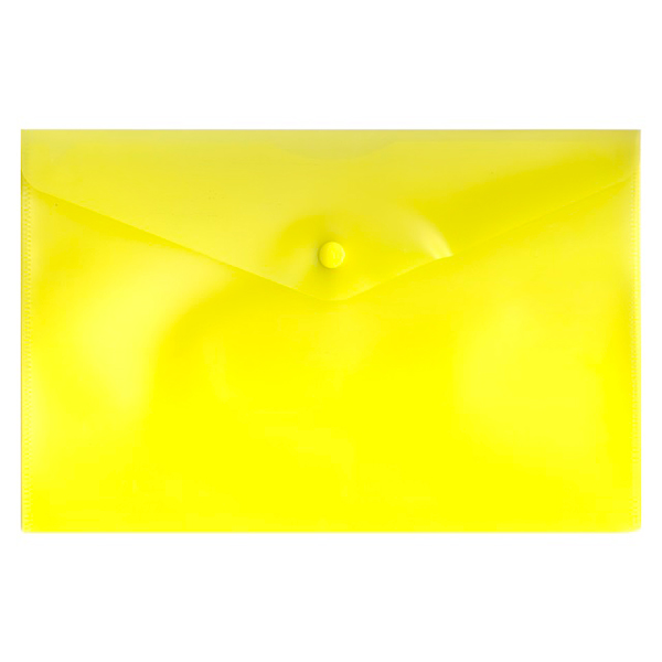 Папка на кнопке А5 (250*170мм.) пластик, желтый, непрозрачный — Абсолют