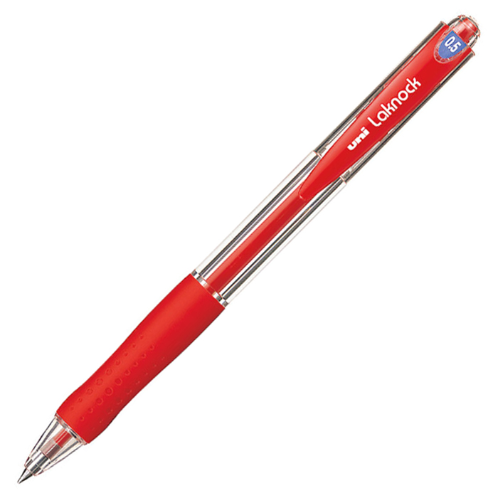 Ручка шариковая автоматическая "Uni-Ball Laknock", 0,5 мм, красная — Абсолют