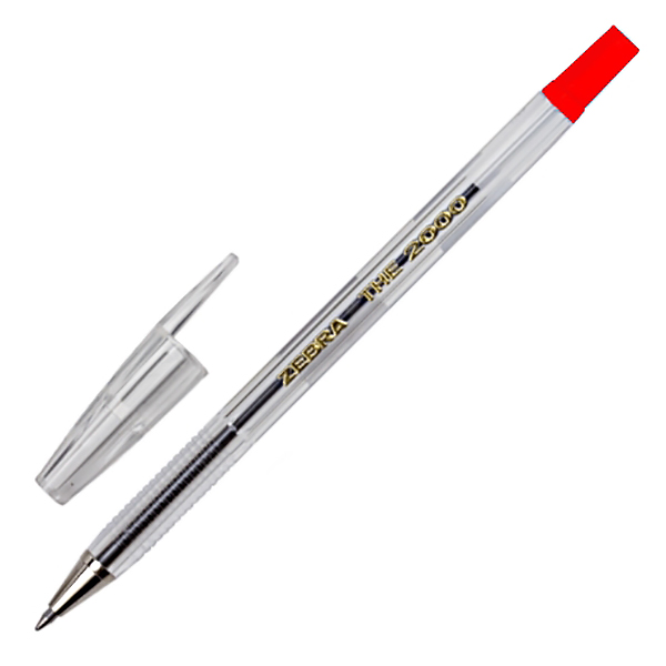 Ручка шариковая  "Zebra The 2000 Metal tip", 0,7 мм, красная — Абсолют