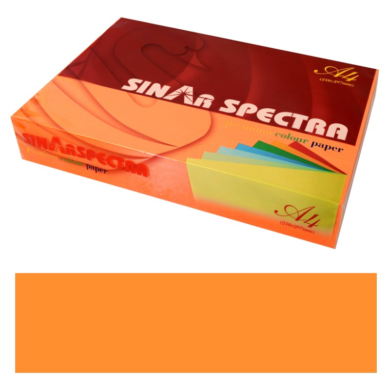 Бумага цветная  APP "SINAR SPECTRA", A4, оранжевая (SAFRON) — Абсолют