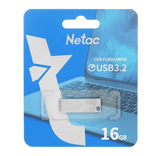 Память USB 3.2 "Netac UM1", 16Гб., серебро — Абсолют