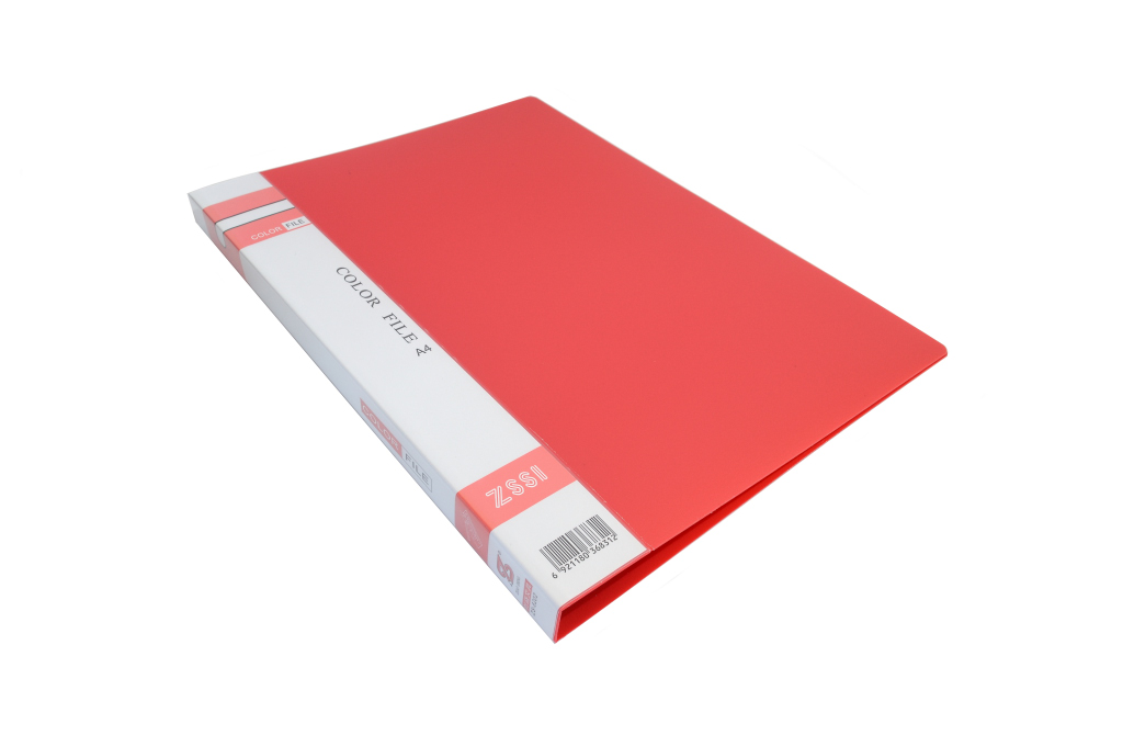 Папка с боковым зажимом "ZS-6202", с карманом, красная — Абсолют