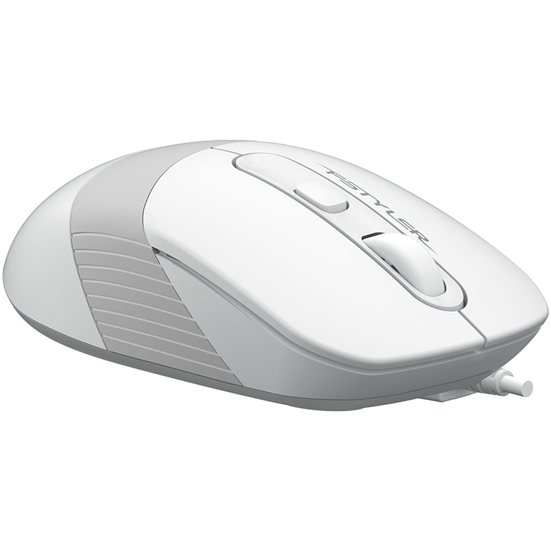 Мышь "Fstyler FM10S" USB, белый/серый, проводная — Абсолют