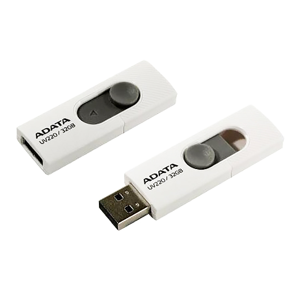 Память USB 2.0 "A-Data UV220", 32Гб., бел./серый — Абсолют