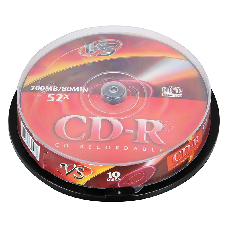 Диск CD-R "VS" Cake Box,  10 шт/уп., 700Mb  — Абсолют