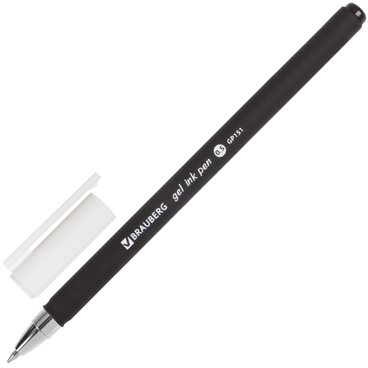 Ручка гел. черн. 0,5мм  BRAUBERG Matt Gel, soft-touch/12