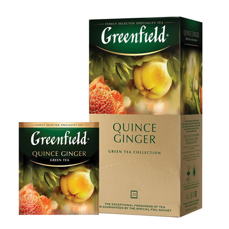 Зеленый чай "Greenfield Quince Ginger" 25 пак., айва — Абсолют