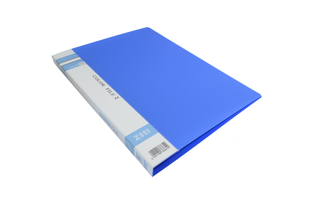 Папка с боковым зажимом "ZS-6202", с карманом, синяя — Абсолют