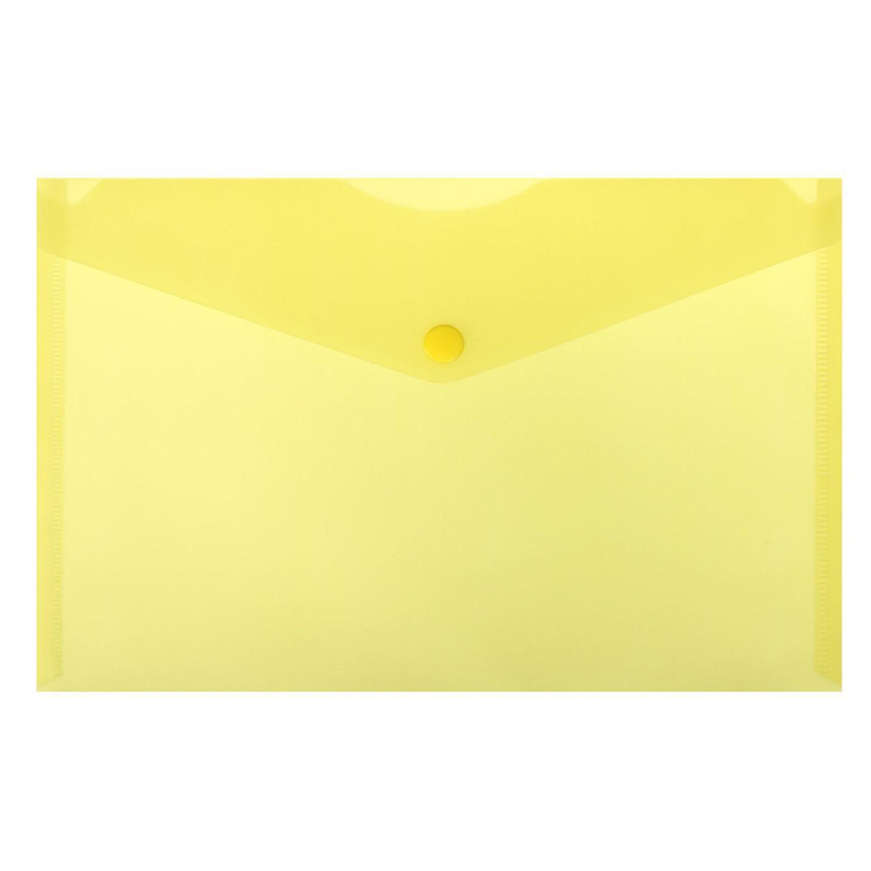 Папка на кнопке А5 (250*170мм.) пластик, желтый, прозрачный — Абсолют