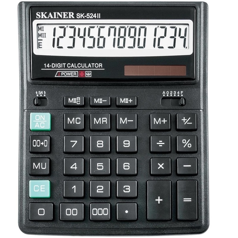 Калькулятор 14 раз. (158*203,5*31,5) SKAINER / SK-524II/ черн.