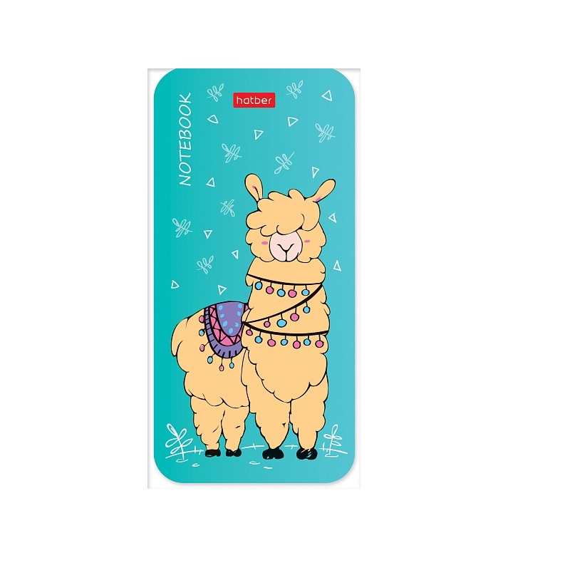 Блокнот  А6 048 л. , линия, Хатбер"I love LAMA", обложка мел.бумага на клею 