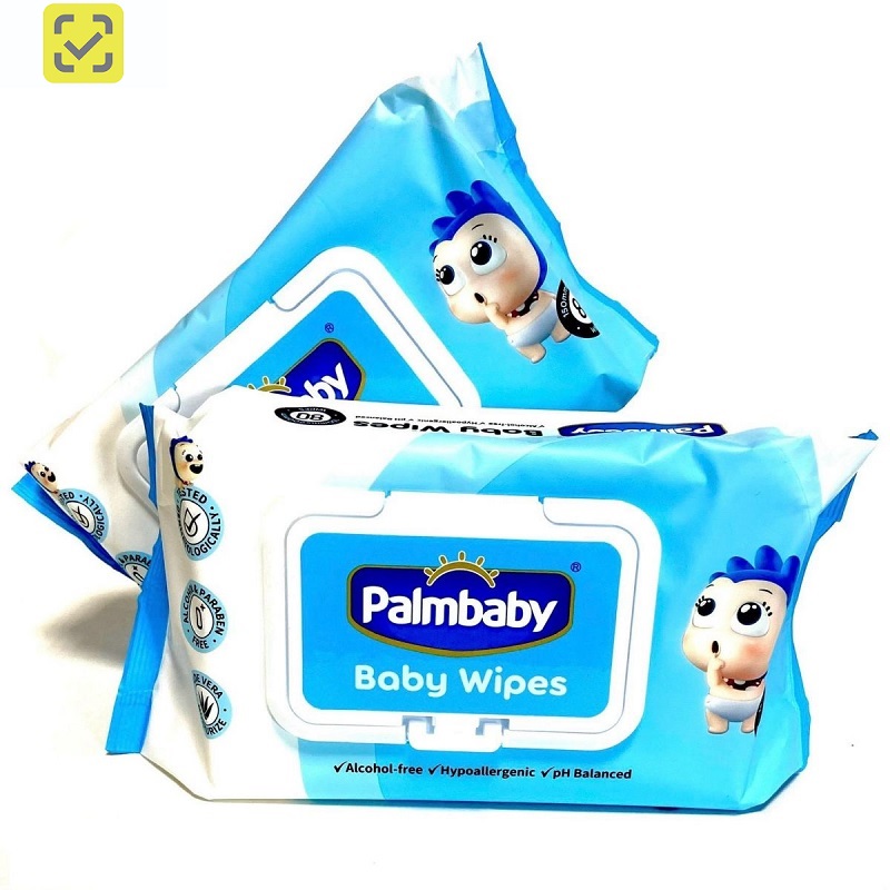 Салфетки влажные Palmbaby 80шт. детские, экстр.алоэ, 150*200мм, PBW01-80P, клапан/24
