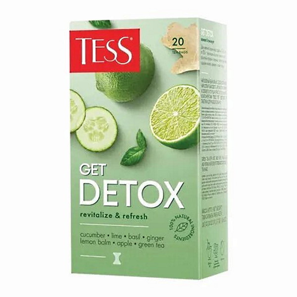 Чай  20 пак. Тесс Get Detox, 1,5г, зеленый+фрукты /12