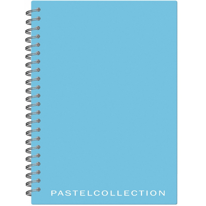 Тетрадь  А5  80л. кл. спир. Полином "Pastel Collection Blue", облож. пластик