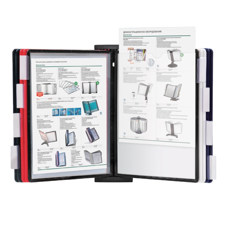 Демосистема настенная "BRAUBERG Solid", 10 цв.панел.., мет.осн.черная