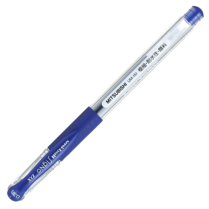 Ручка гел. син. 0,38мм Uni-Ball Signo DX, грип/12