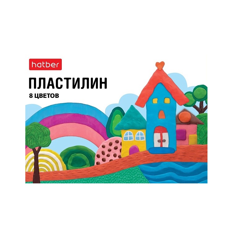 Пластилин 08 цв.    120г.  "Хатбер"Пластилиниум, со стеком