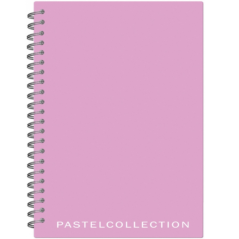 Тетрадь  А5  80л. кл. спир. Полином "Pastel Collection Pink", облож. пластик