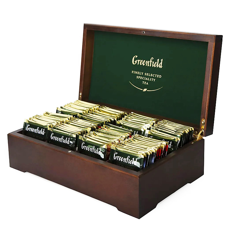 Чай "Гринфилд" набор в деревянной шкатулке, ассорти — Абсолют