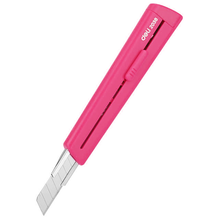 Нож для бумаги "Deli", 9 мм, розовый — Абсолют
