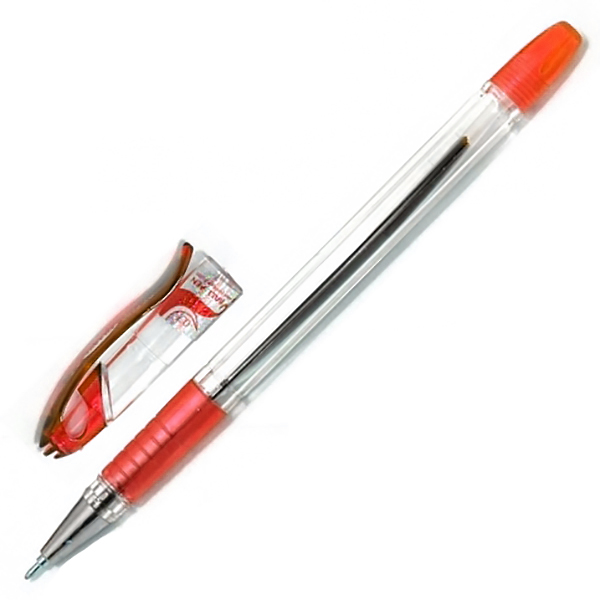Ручка шариковая  PIANO 0,7мм, резиновый держатель, красная — Абсолют