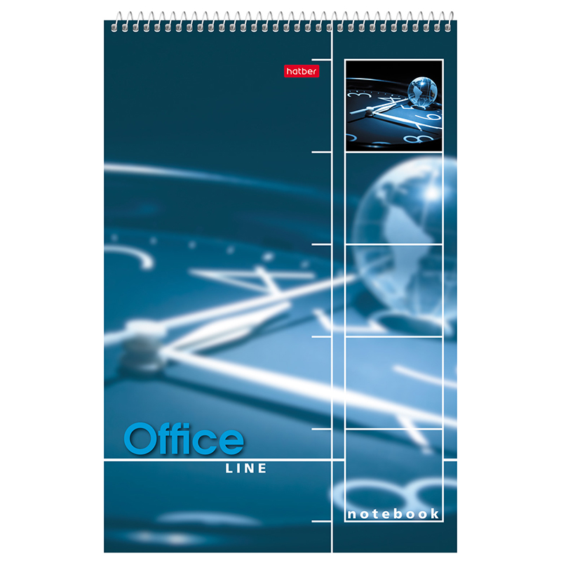 Блокнот А4 060 л., спираль "Office Line",синий, жест.подложка, перф. Блокнот А4 060 л., спираль "Office Line",синий, жест.подложка, перф.