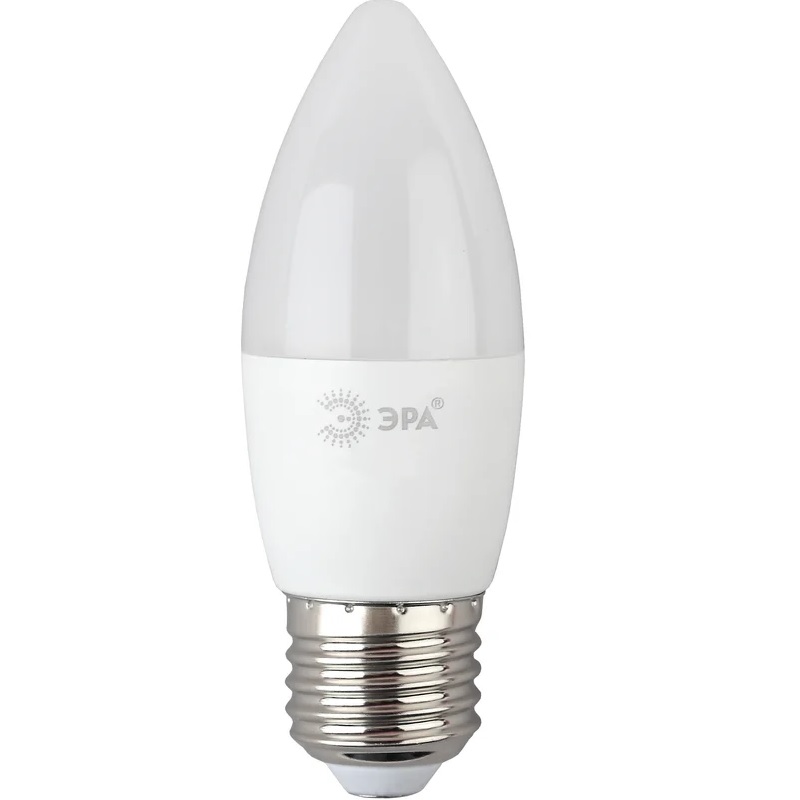 Лампа светодиодная ЭРА LED B35-10W-865-E27 R/E27, свеча, 10 Вт, холодный                 