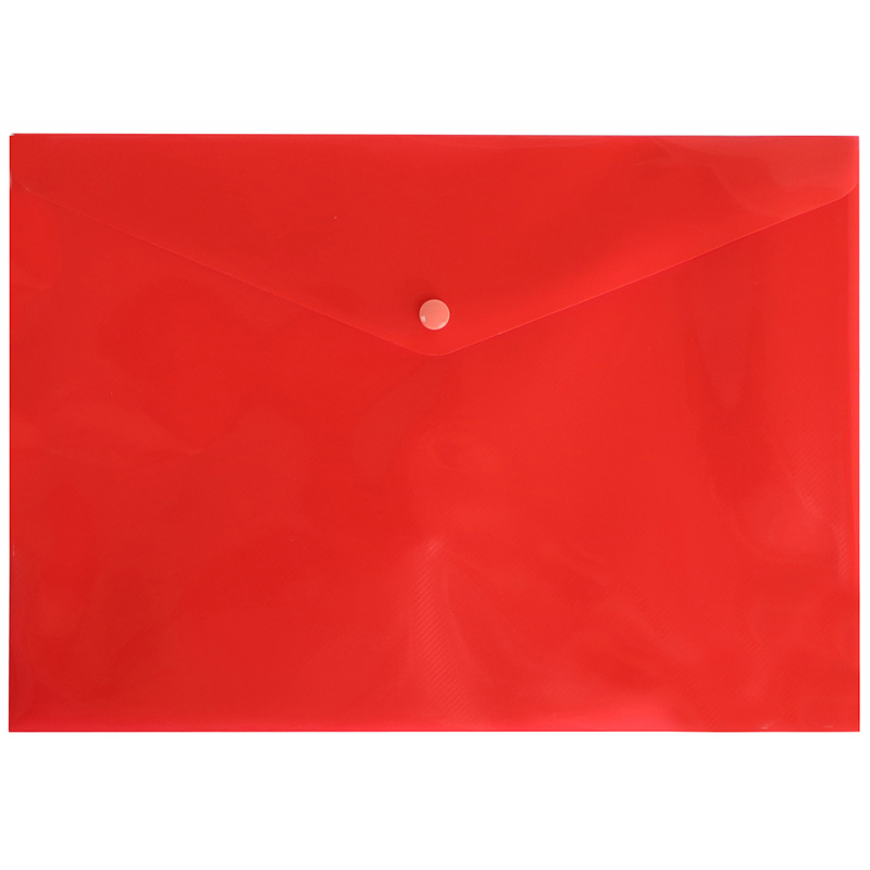 Папка на кнопке Бюрократ "DeLuxe" пластик, непрозрачная, цвет - красный — Абсолют