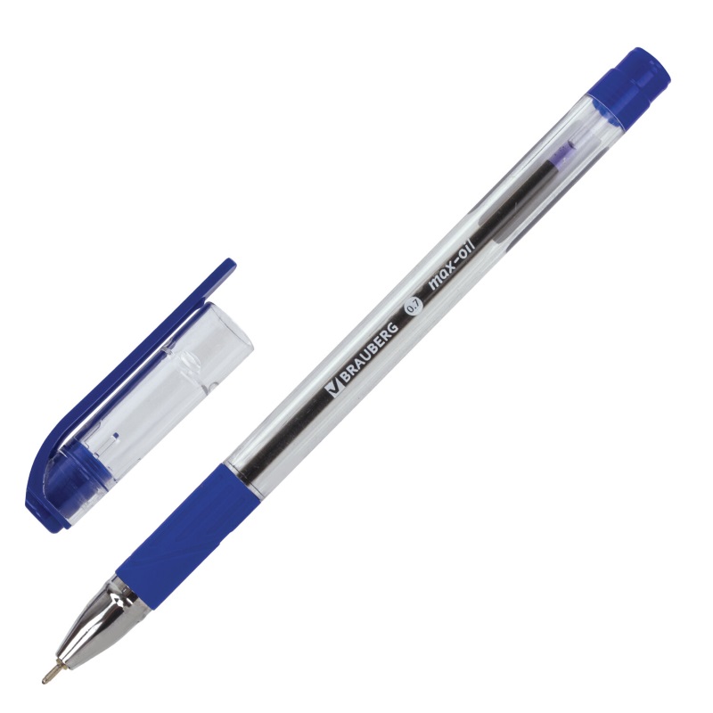 Ручка шариковая "Brauberg Max-Oil", 0.7мм., грип, синяя — Абсолют
