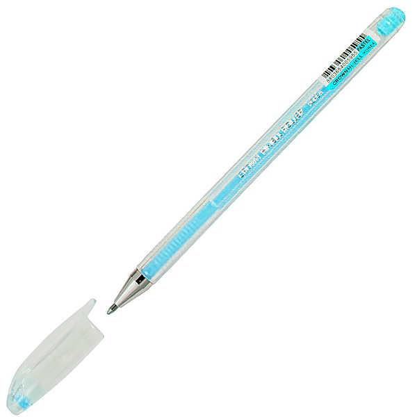 Ручка гелевая Crown HJR-500P, 0.8мм., голубая, пастель — Абсолют