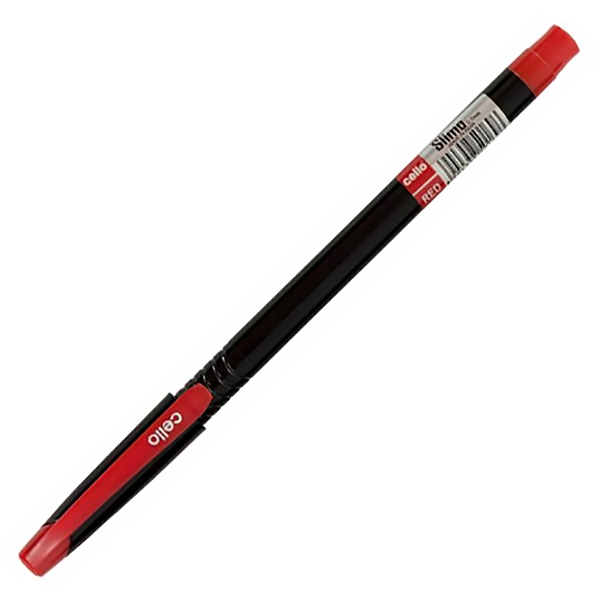 Ручка ш. красн. 0,7мм Cello Slimo, иглов.нак., черн/красн. корпус,/50