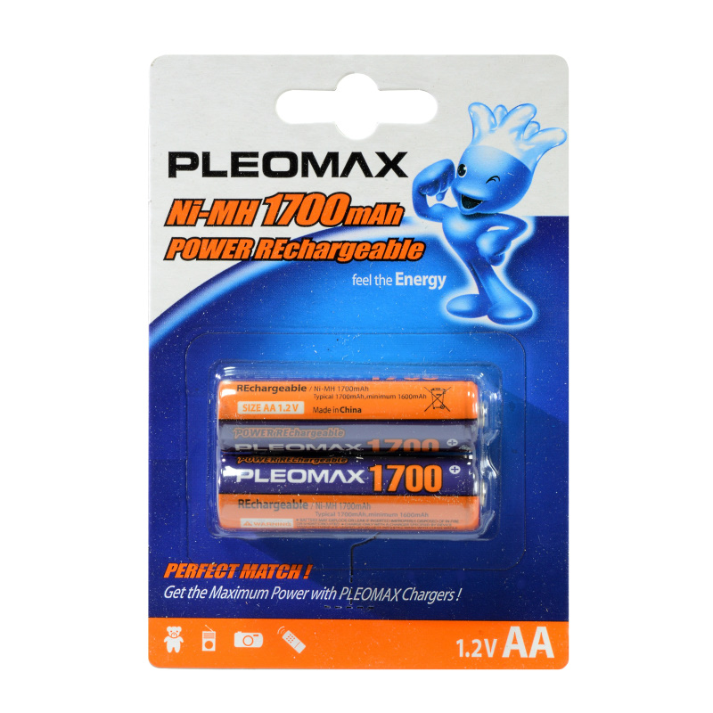 Аккумулятор АА/ Pleomax 1700 Ni-MH,блистер 2 шт./8 Аккумулятор АА/ Pleomax 1700 Ni-MH,блистер 2 шт./8