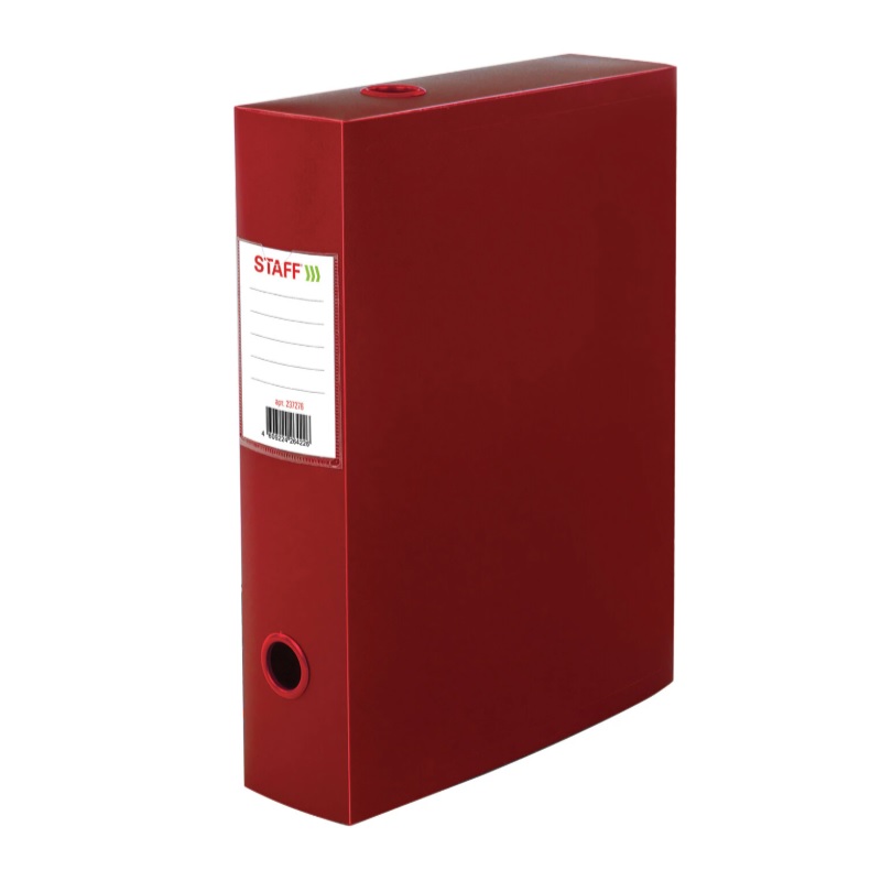 Короб архивный пластик, 70мм. Staff, кнопка, красный