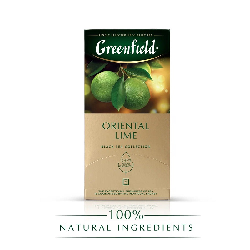 Чай  25 пак. Гринфилд Oriental Lime 1,5г, черный аромат /10