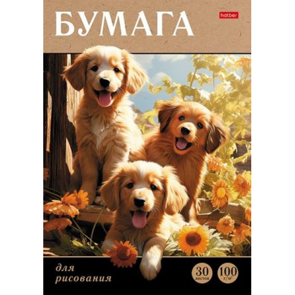 Бумага для рисования А4  30л. "Мягкие ушки", 100гр/м2