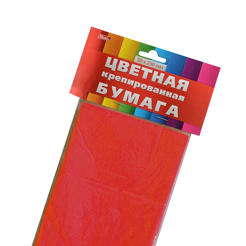 Бумага крепированная  Hatber, 1 рулон (50*250 см), красная — Абсолют