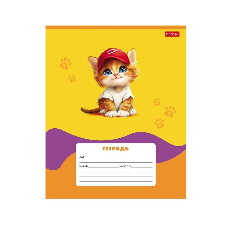 Тетрадь  А5  12л. кл. скоба  "Хатбер"Мы-котики", скруглен.уголки, выпуск №2, 5 диз.