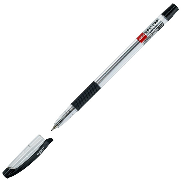 Ручка шариковая "Cello Slimo Grip", 0.7мм., черная — Абсолют