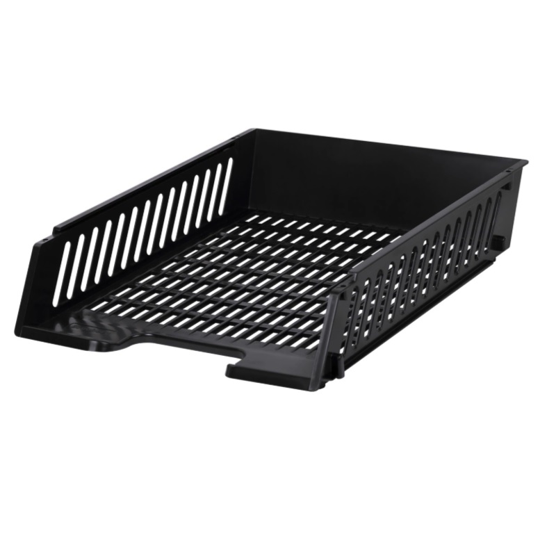 Лоток гор. 1-х секц. "Brauberg"MAXI" с пазами, сетчат.черный, (358*272*69мм)