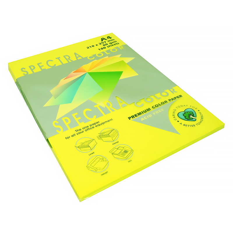 Бумага цветная  APP "SPECTRA Color", A4, желтый неон (CYBER HP YELLOW) — Абсолют