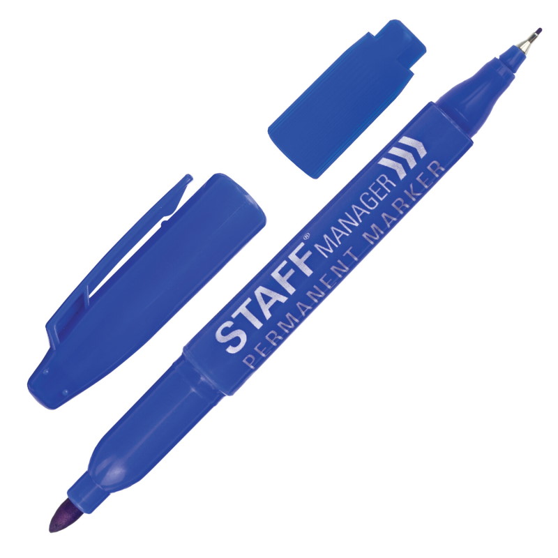 Маркер перманентный "STAFF PM-625", 0.8-2.2мм., двусторонний, синий — Абсолют