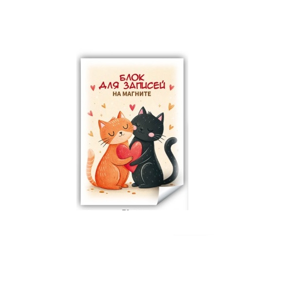 Блок д/з запас. 70*100  30 лист "Коты" на магните/10
