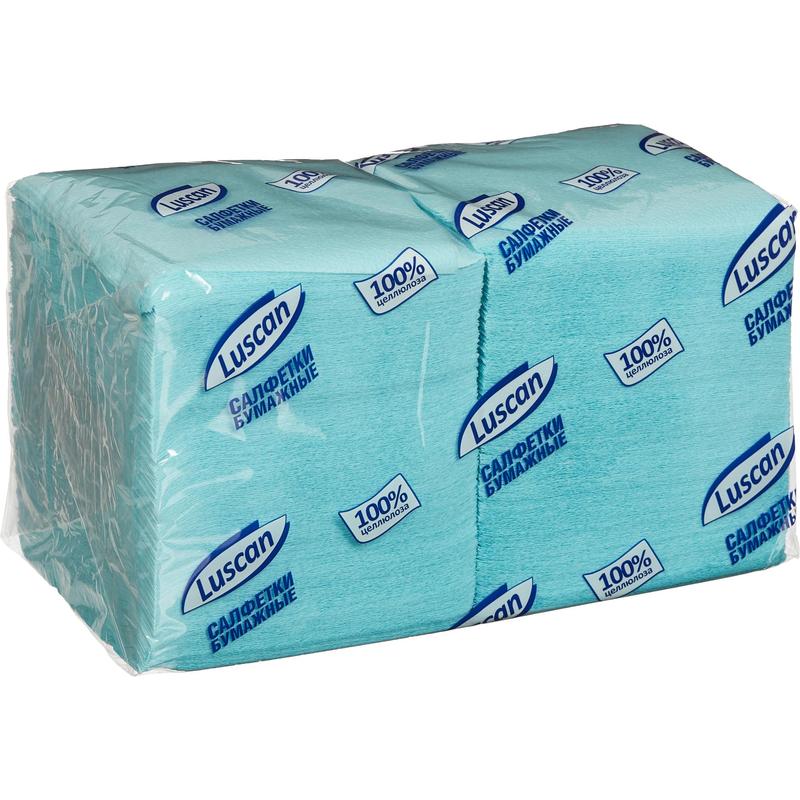 Салфетки 1 сл.(упак 400шт.) Luscan, 24см*24см, паст.голуб./10
