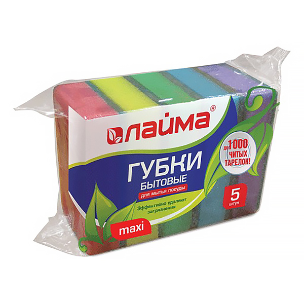 Губка д/посуды "Лайма" в.27мм, 5шт./уп. Губка д/посуды "Лайма" в.27мм, 5шт./уп.